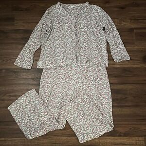 Vanity Fairy Vintage 90s Christmas 2 Piece Pajamas‎ Set Medium Cottagecore Boho